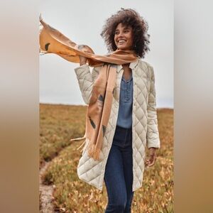 J. Jill Cream Quilted Coat